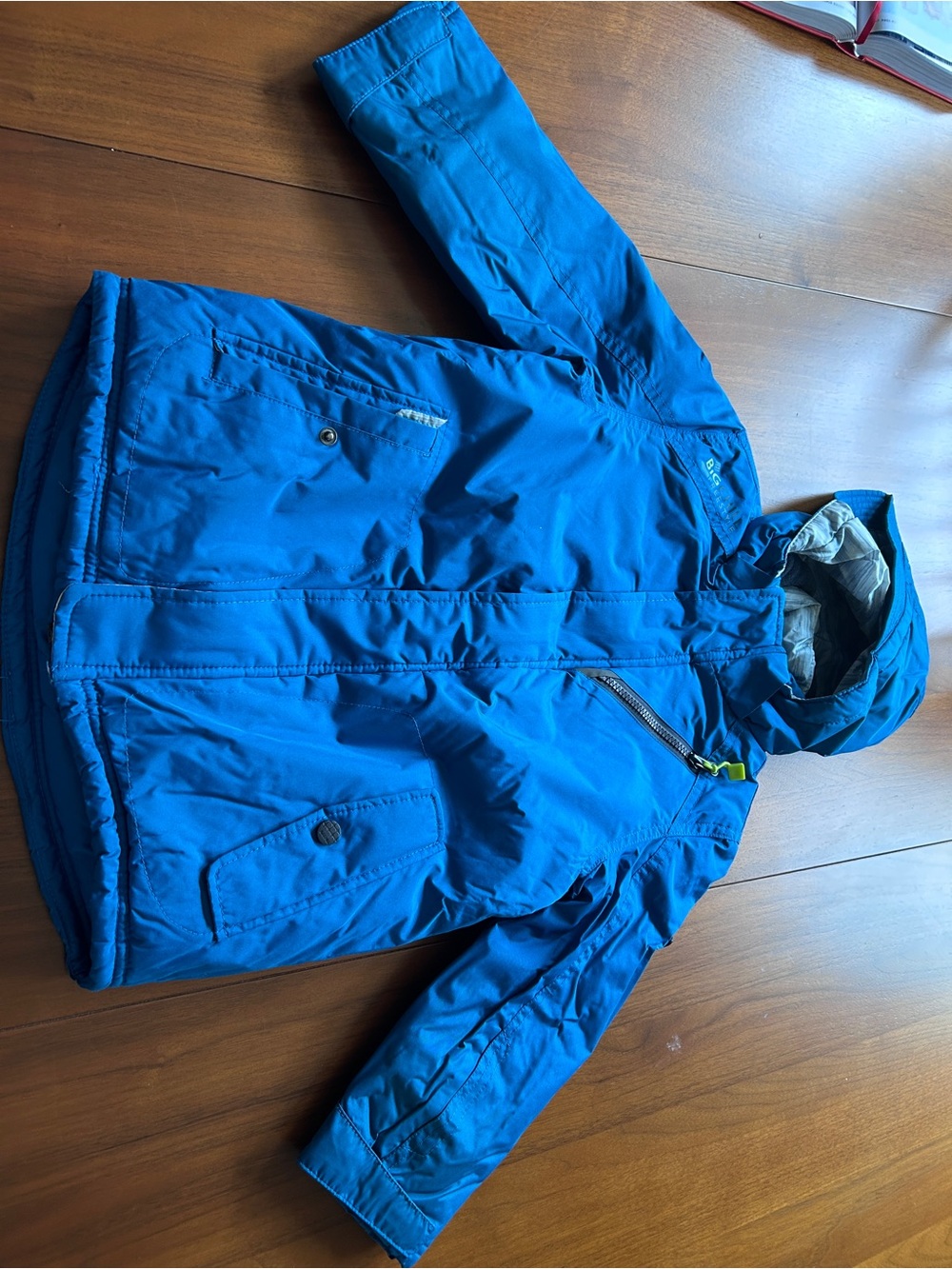 Boys Blue Hooded Ski Jacket Sz 5